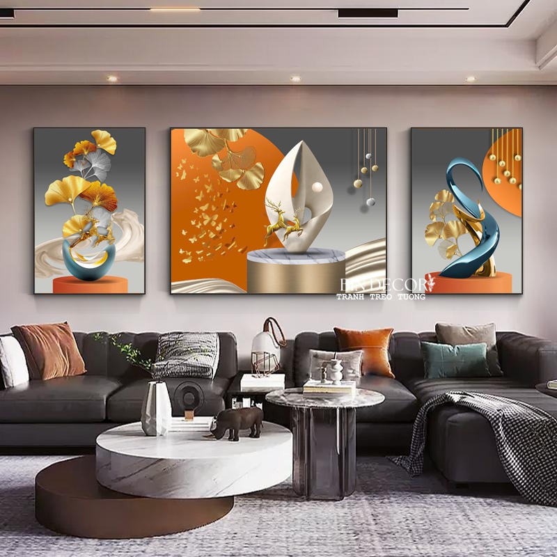 (CÓ ẢNH THẬT)Tranh treo tường cách điệu núi non hùng vĩ  bo viền trang trí decor phòng khách, lám quà tân gia kèm đinh treo