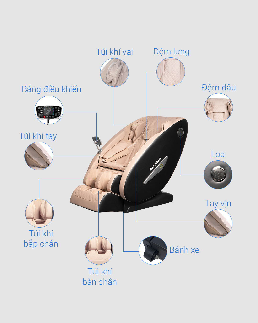 Ghế Massage Daikiosan DKGM-00001 - HÀNG CHÍNH HÃNG