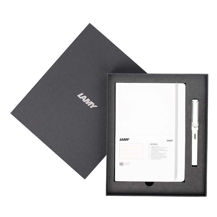 Lamy Notebook A5 Softcover White + Lamy Safari White - GSNSa0031