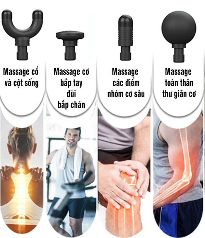 Súng massage cầm tay thư giãn cơ Booster MINI 2 - Cảm biến lực đấm thông minh Ai - Màu đen