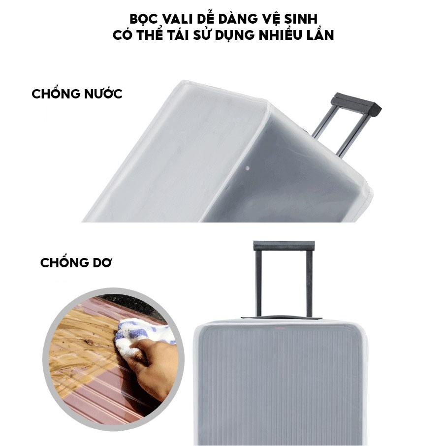 Bọc Vali Trùm Che Bụi Bẩn Chống Mưa Chống Thấm Tốt Nhựa Eva Màu Trắng Nhám Cao Cấp LT004 LT-004