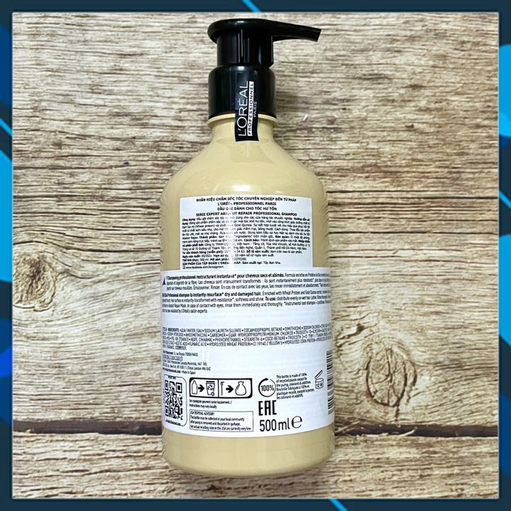 Dầu xả L'OREAL SERIE EXPERT Absolut Repair Conditioner Gold Quinoa phục hồi tóc hư tổn 750ml
