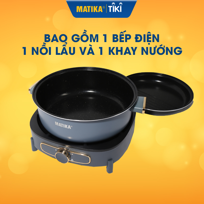 Nồi Lẩu Nướng Đa Năng 3in1 MATIKA MTK-9055 Dung Tích 5L - Hàng Chính Hãng