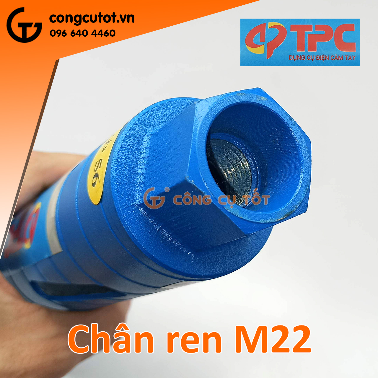 Mũi khoét tường khô kim cương mạ điện ren nối M22 Ø56 x 370mm