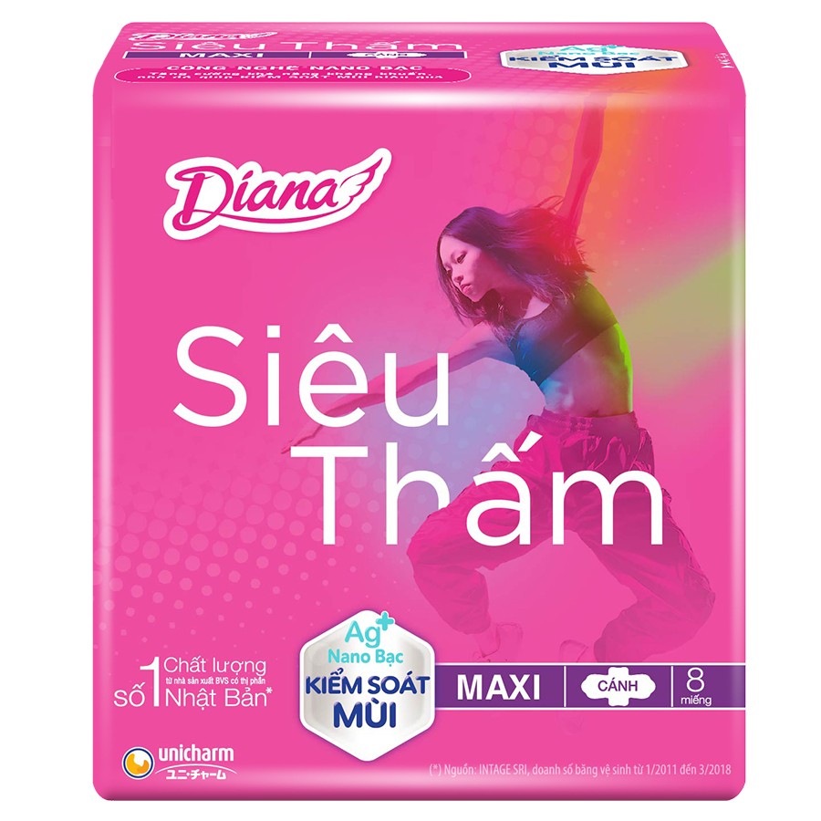 Combo 6 Băng Vệ Sinh Diana Siêu Thấm Cánh (Gói 8 Miếng)