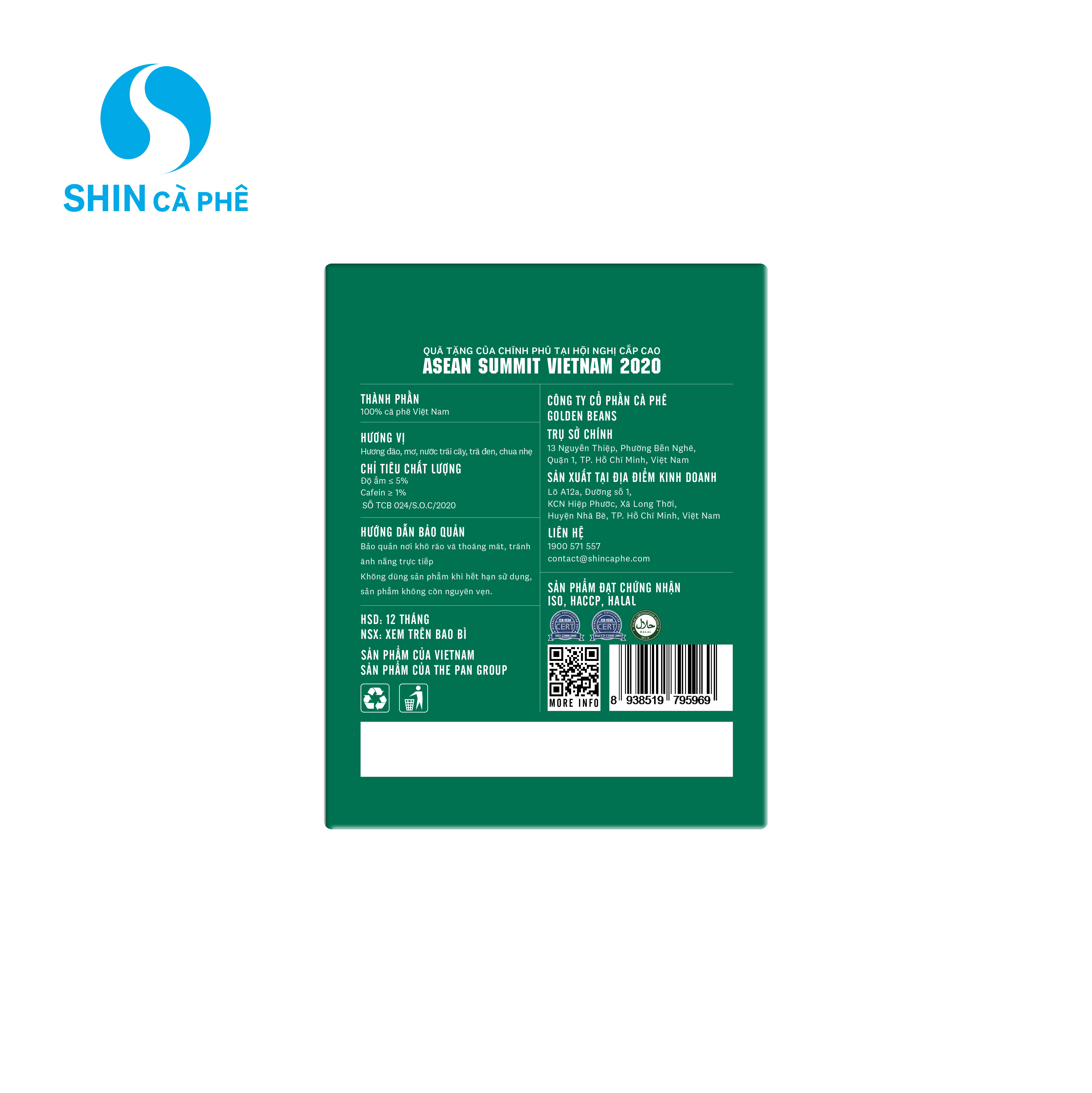 SHIN Cà Phê - Sơn La Blend Phin Giấy tiện lợi hộp 5 gói