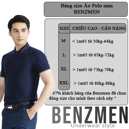 Áo phông nam có cổ, Áo polo nam cao cấp Benzmen 3 màu, viền cổ điểm nhấn tinh tế, chất liệu CVC mềm mại thông thoáng thấm hút - BP01