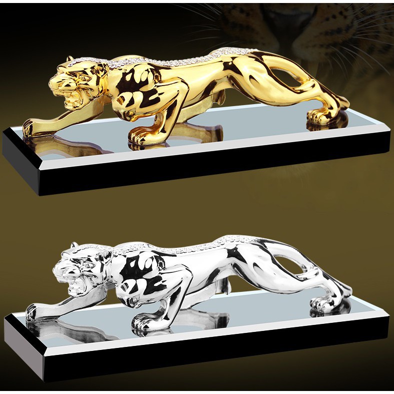 Tượng Con Báo Kim Tiền Đính Đá, Tượng Nước Hoa Kim Tiền Báo Trang Trí Taplo Xe Hơi, Bàn Làm Việc, Tượng Báo Kim Tiền