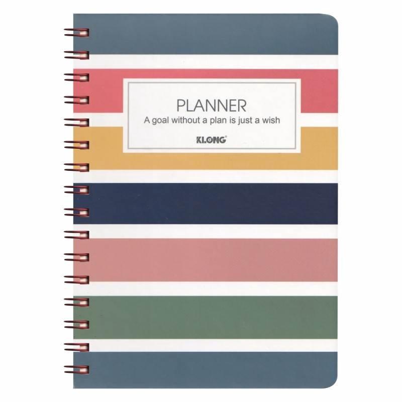 Sổ kế hoạch lò xo kép Planner KLONG A5 200 trang 72,4/76; MS: 945