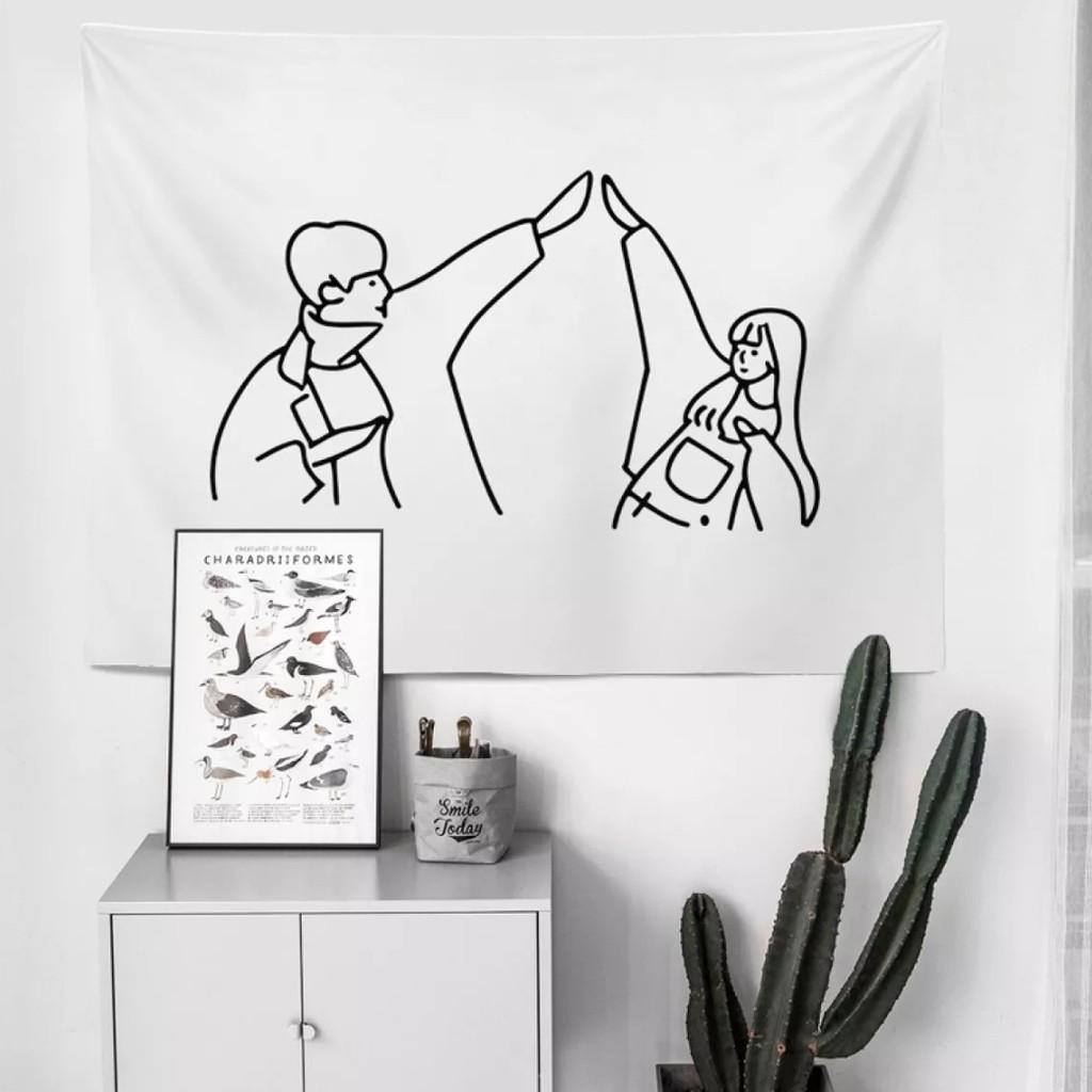 Tranh vải treo tường Decor phòng ngủ, tấm thảm treo tường vintage