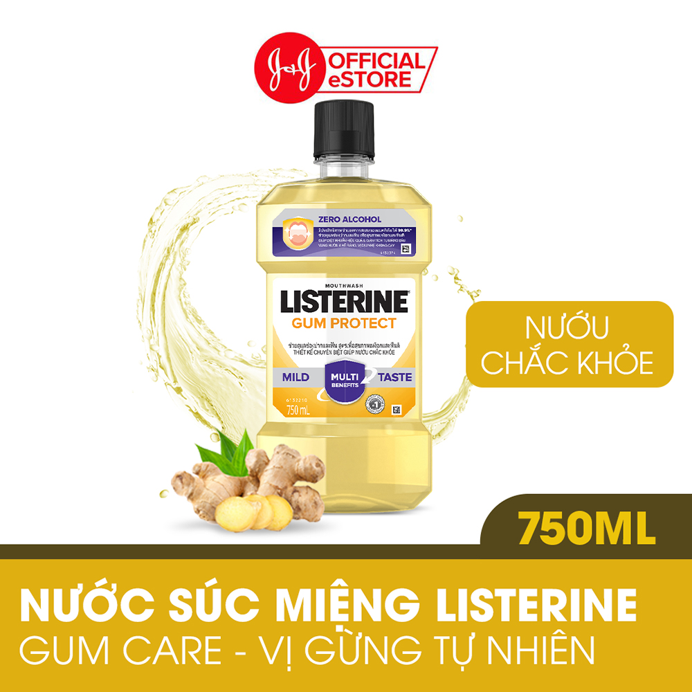 Nước Súc Miệng Giúp Nướu Chắc Khỏe Listerine Gum Protect Zero Alcohol - Dung Tich 250ml -750ml