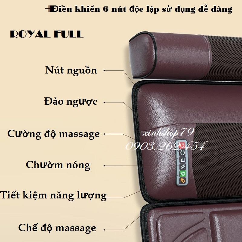 Ghế massage toàn thân ROYAL bản full 22 điểm. rung và hồng ngoại, 20 đầu massage 3D, tháo dời và gấp gọn thuận tiện