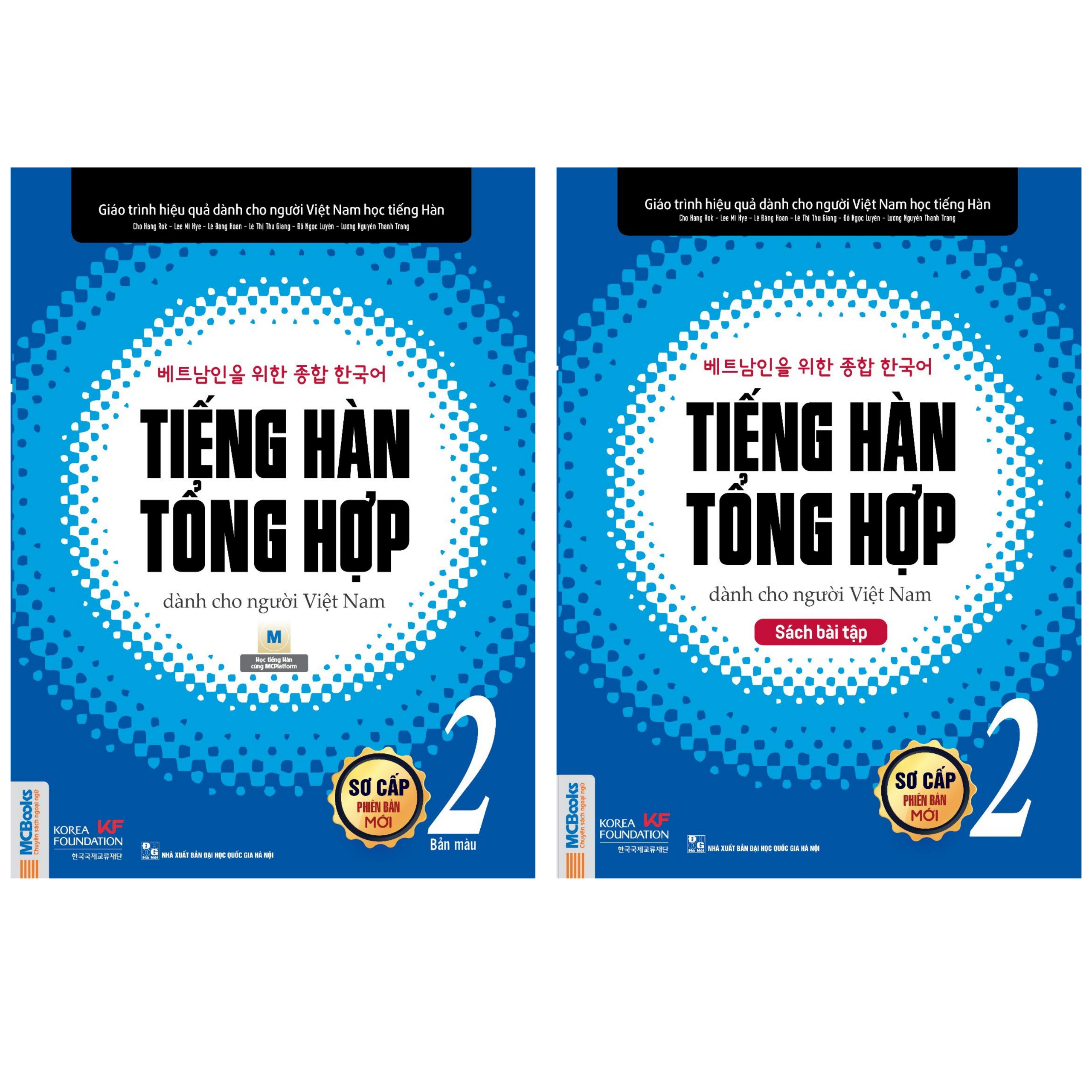 Combo Giáo Trình Tiếng Hàn Tổng Hợp Dành Cho Người Việt Nam: Gíao Trình Sơ Cấp 2 (Bản Màu) + Sách Bài Tập Sơ Cấp 2 (Bộ 2 Cuốn Nâng Cao Kỹ Năng Nghe - Nói - Đọc - Viết - Luyện Thi Nhanh Chóng / Tặng Kèm Bookmark Green Life)