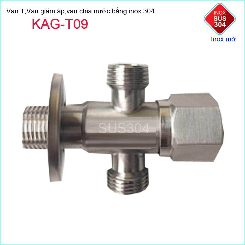 Van giảm áp lực nước chữ T , van T chia nước Inox 304 KAG-T09