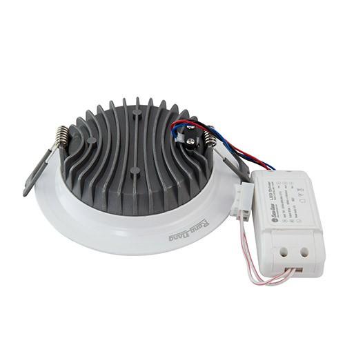 Đèn LED âm trần đổi màu 9W Rạng Đông, khoét lỗ 110mm, vỏ nhôm đúc, cánh tản nhiệt