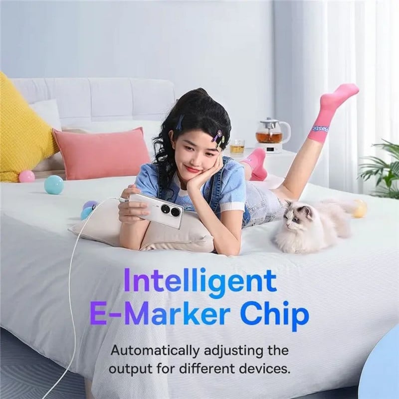 Cáp Sạc Nhanh Baseus Explorer Series 2 Fast Charging Cable Type-C to Type-C 100W Cho Macbook Laptop Điện Thoại (Smart Power-Off Fast Charging Cable with Smart Temperature Control) - Hàng chính hãng