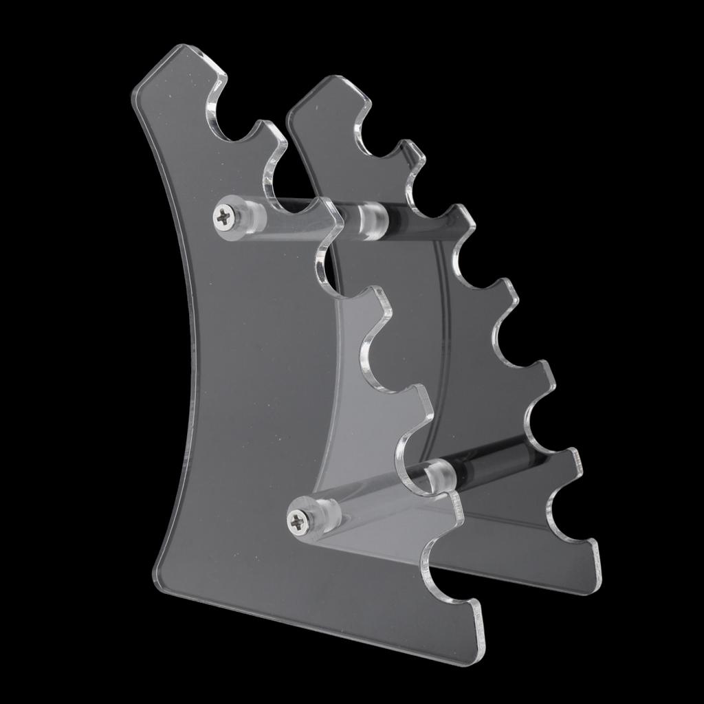 2 Pcs Clear Acrylic Display Rack Nail Makeup Brushes Organizer Holder Stand