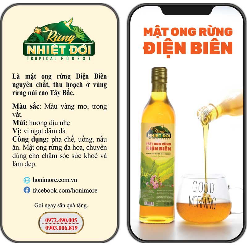 Mật ong Rừng Điện Biên chai 720g