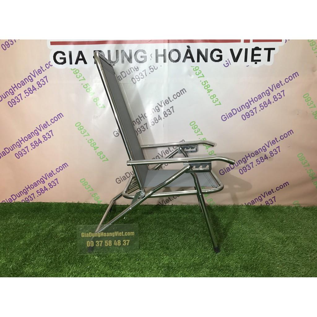 Ghế Bố Xếp Inox Không Gác Chân Giao Siêu Tốc