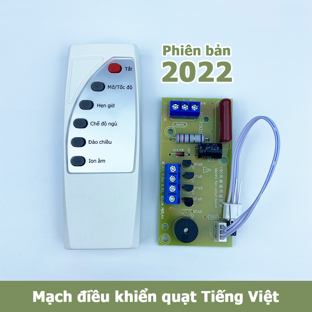 Bộ vỉ mạch quạt điều khiển từ xa cho quạt có kèm remote 2020 BẢN TIẾNG VIỆT