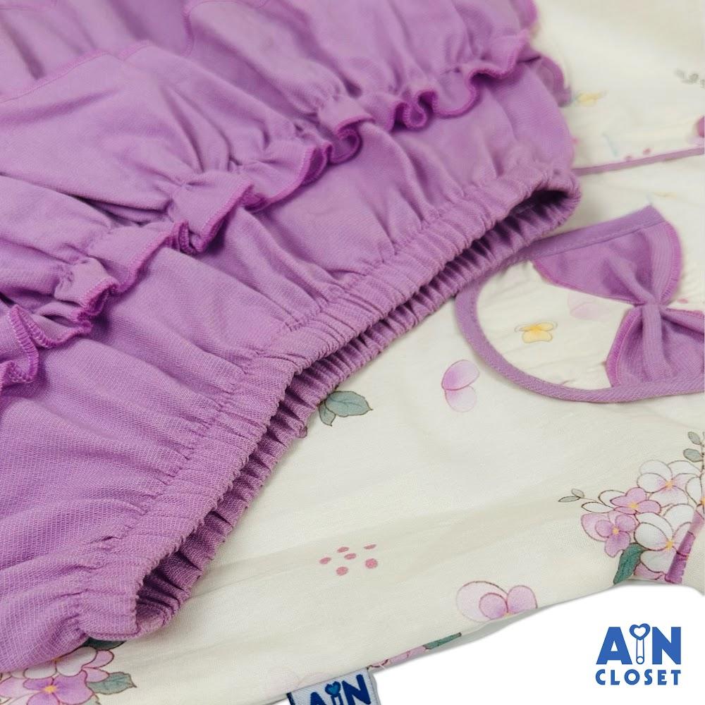 Bộ quần áo Ngắn bé gái họa tiết Hoa Sim Tím Cotton - AICDBGEVTWLB - AIN Closet