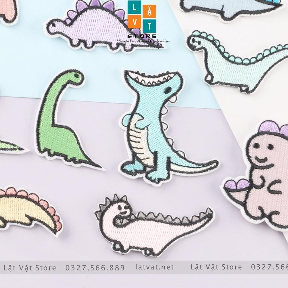 Patch ủi quần áo KHỦNG LONG TÍ HON cực kì dễ thương, dán Vali, tủ lạnh, Sticker miếng dán cá tính, xinh xắn...