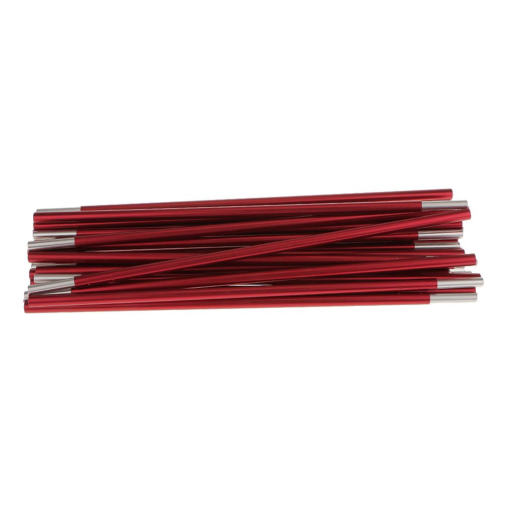 2xBackpacking Awning Tent Poles Bar Travel Camping Dark Red Φ9.5 Mm 420 Cm