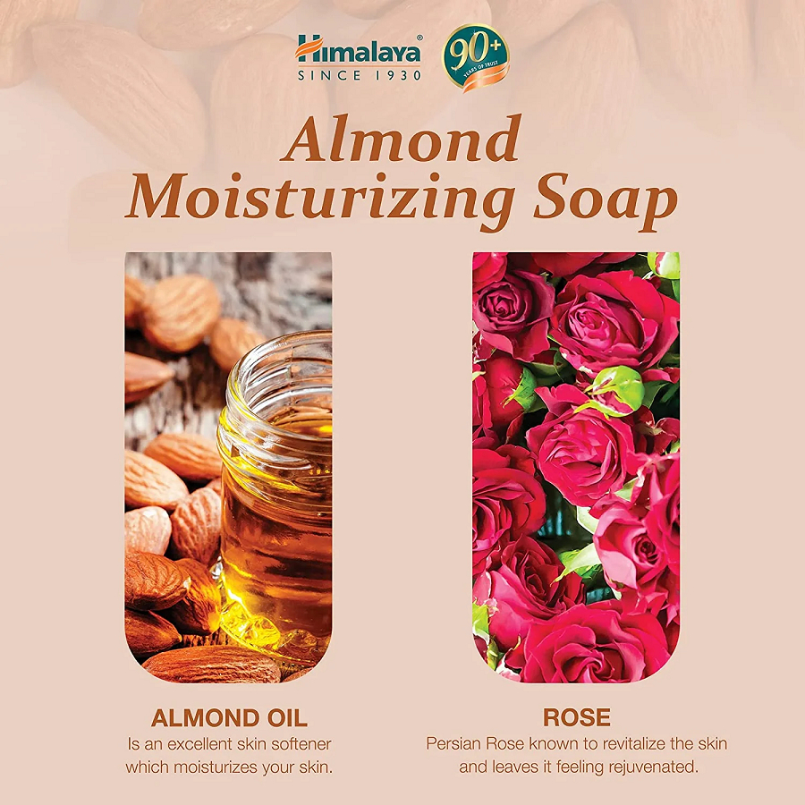 COMBO 3 XÀ PHÒNG THIÊN NHIÊN CẤP ẨM DƯỠNG SÁNG DA MOISTURIZING ALMOND SOAP HIMALAYA