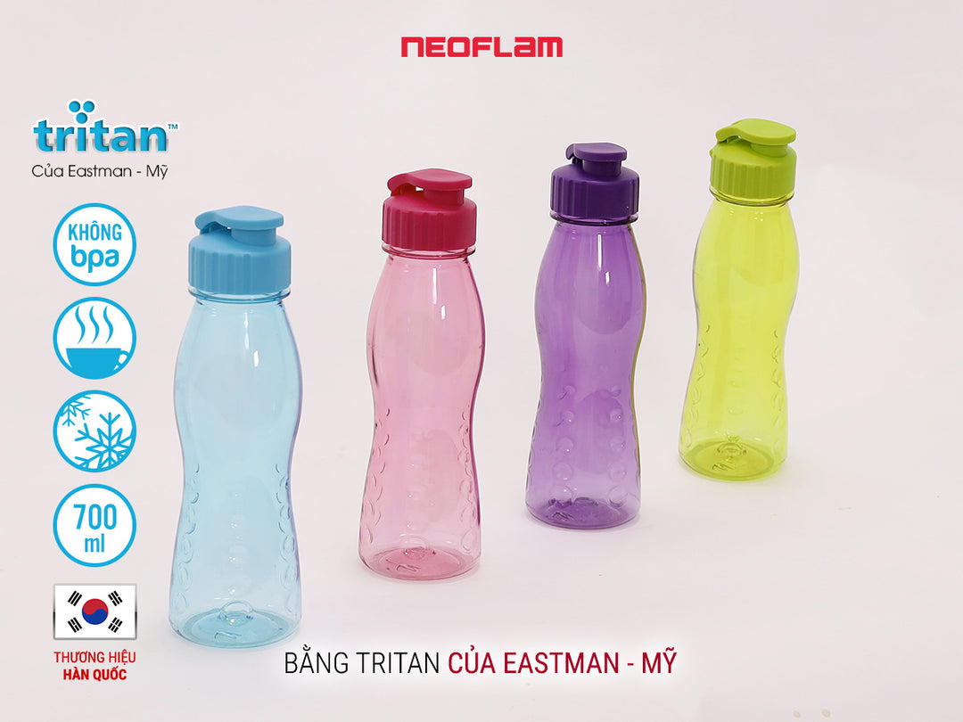 Chai nước Fliptop 700ml, bằng nhựa Tritan an toàn