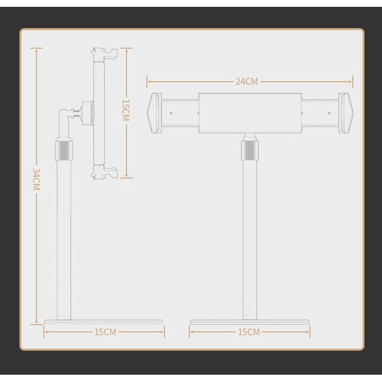 Giá Đỡ Kẹp Điện Thoại, iPad, Máy Tính Bảng Chắc Chắn Dùng Xem Video, Livestream, Chụp Hình, Quay Video Xoay 360