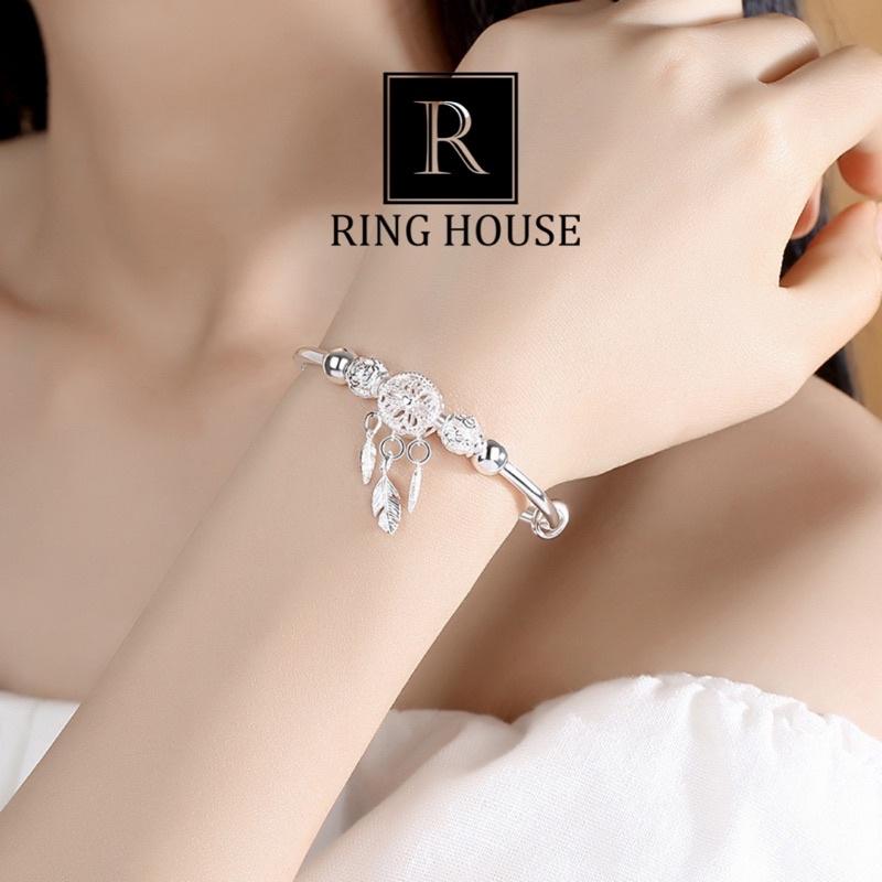 (Bạc 999) Lắc Tay Vòng Tay Nữ Bạc Dễ Thương Đẹp Mã 1 Ring House