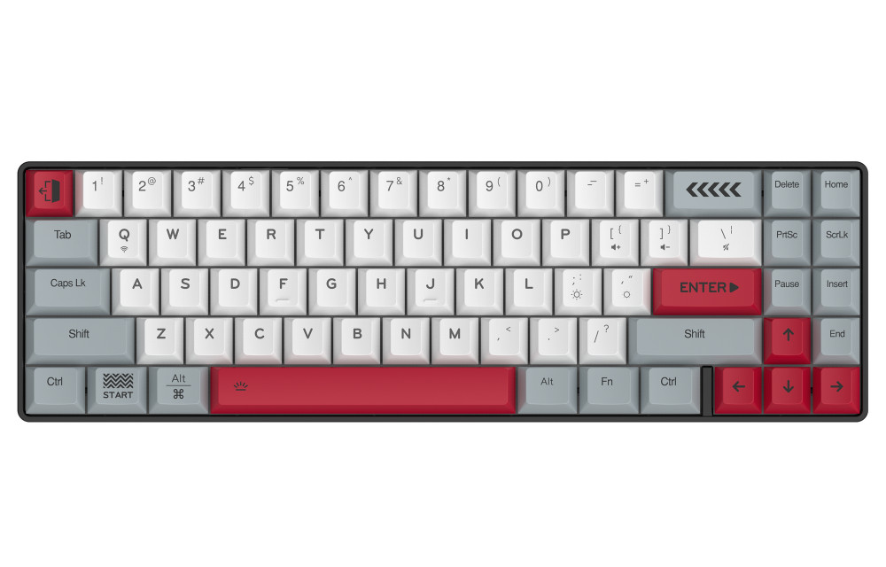 Bàn phím cơ không dây DAREU EK871 GREY-WHITE 71KEY (PBT, Blue/ Brown/ Red D-KAILH switch) - Hàng chính hãng