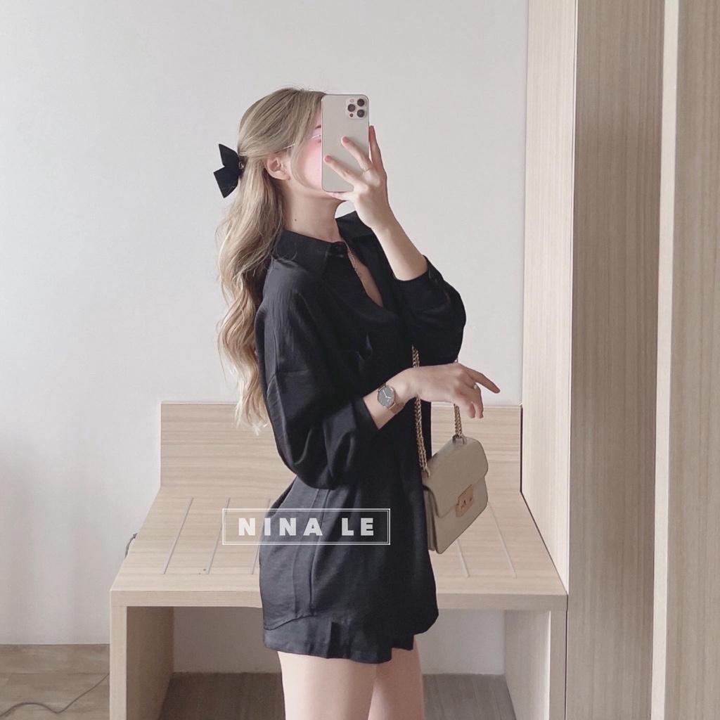 Sét bộ nữ áo sơ mi dài tay phối quần đùi đa màu sắc thích hợp cho nàng dạo phố, đi biển