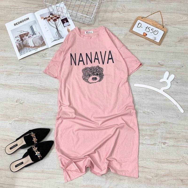 Váy bầu suông cotton gấu đáng yêu