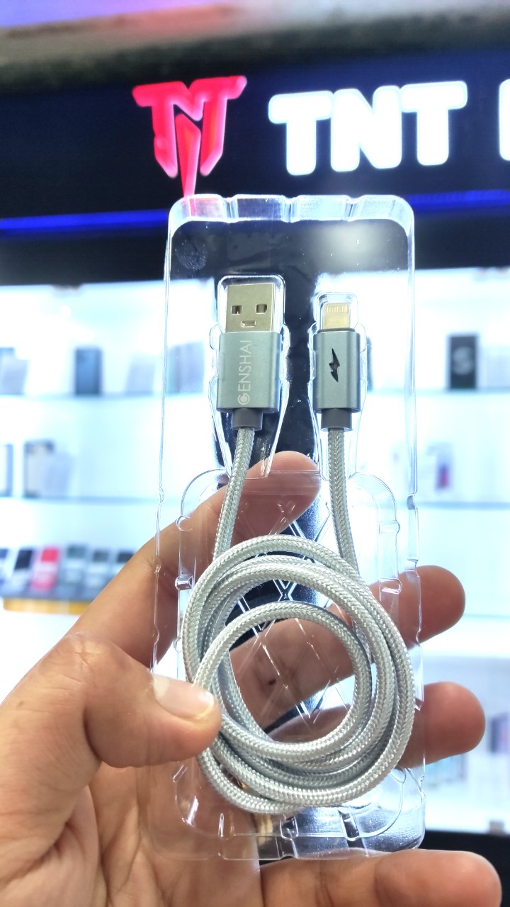 Cáp sạc nhanh Cho Iphone ipad 3A đèn Led Genshai GL9 dù 1m - hàng chính hãng