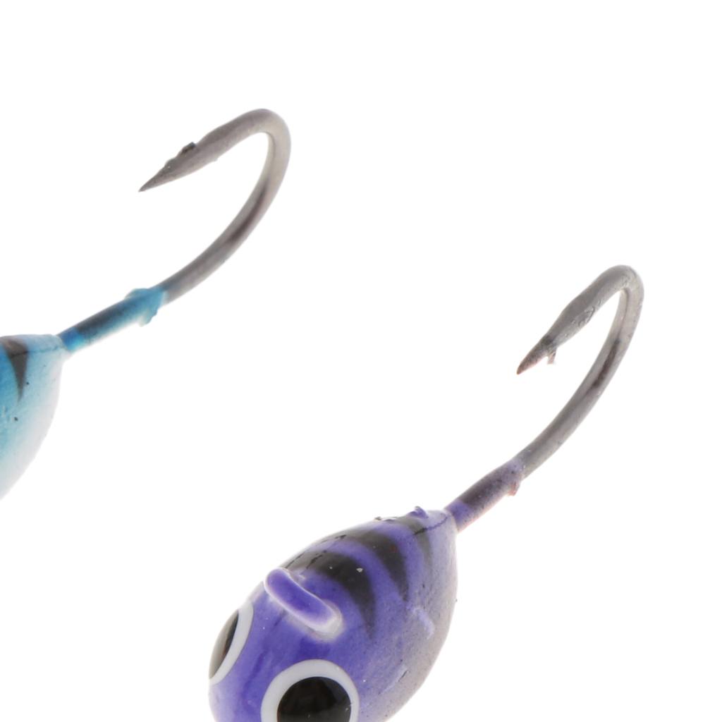 6pcs Winter Ice Artificial Fishing Lures Lead Head Crank Fishing Hook Baits