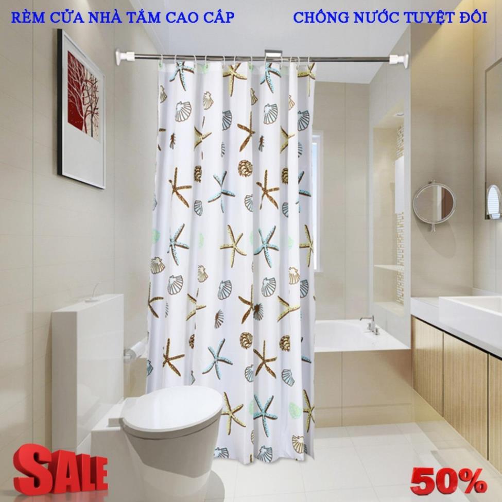 Sale Rèm nhà tắm,Rèm cửa nhà tắm chống nước ( hình sao biển)