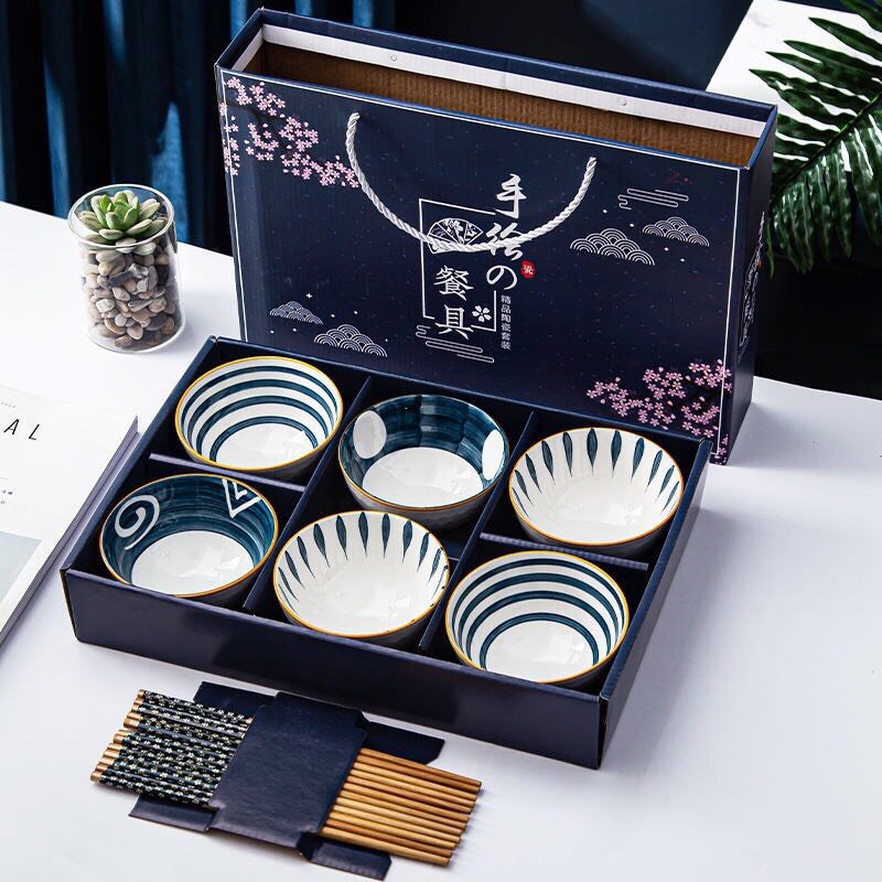 Bộ Sản Phẩm Chén Phong Cách Nhật Bản Tặng Đũa