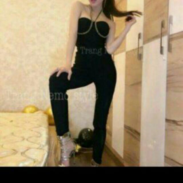 Jump dài cúp ngực dây cột cổ