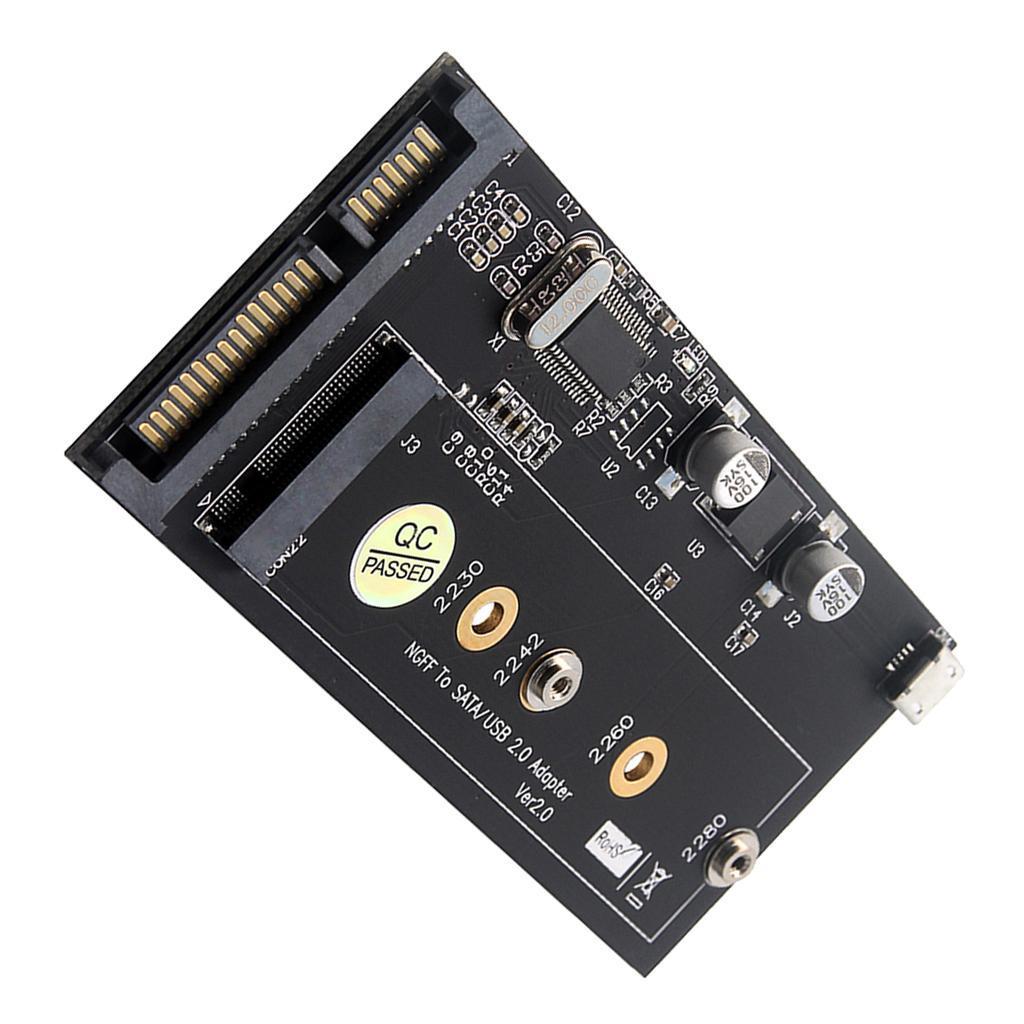 M.2 NGFF to SATA Converter Card For 2230/2242/2260/2280mm M.2 SSD Hard Drive
