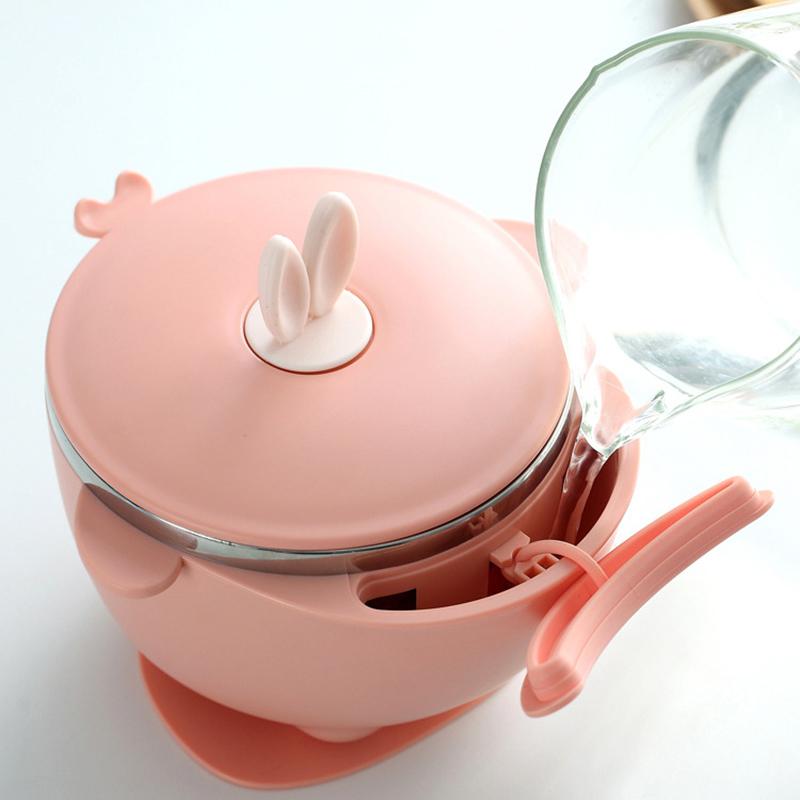 Bé Thép Không Gỉ Nhiệt Bát Trẻ Sơ Sinh Bú Bộ Đồ Ăn Hút Mạnh Bát Ăn Trẻ Em Tập An Toàn Món Ăn Đồ Ăn MBG0517
