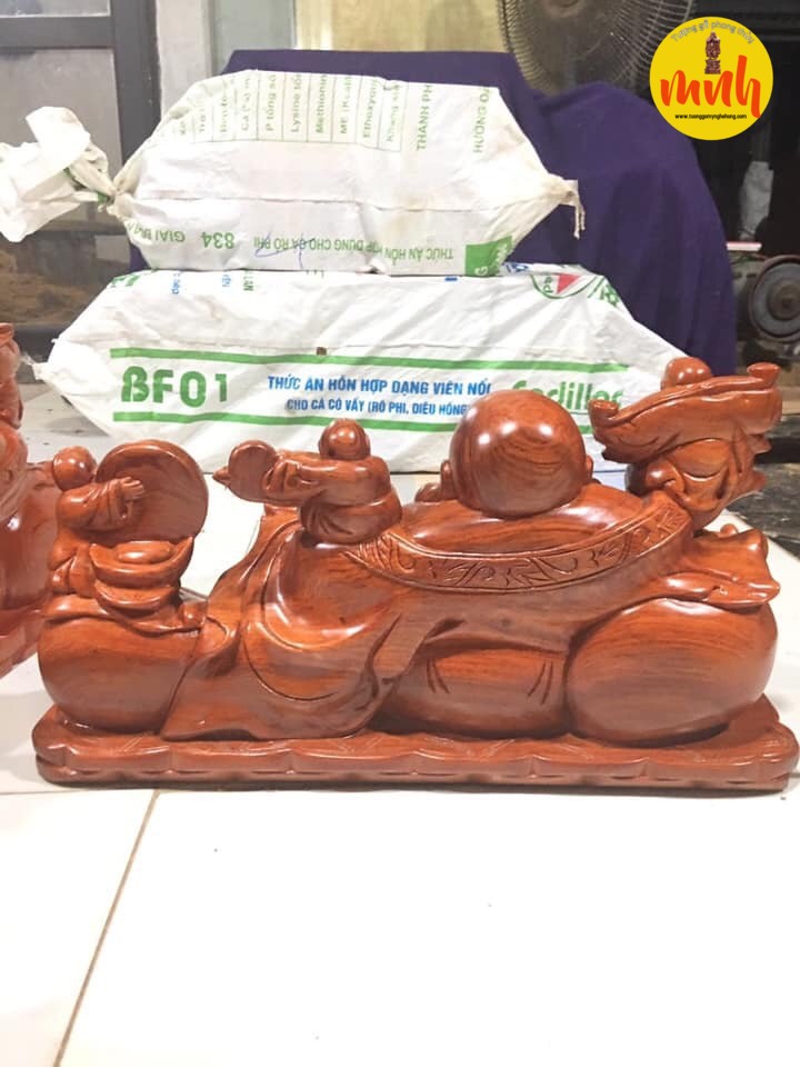 Tượng Phật Di Lặc Ngũ Phúc Ngồi Xoài Kích Thước 45x23x19cm