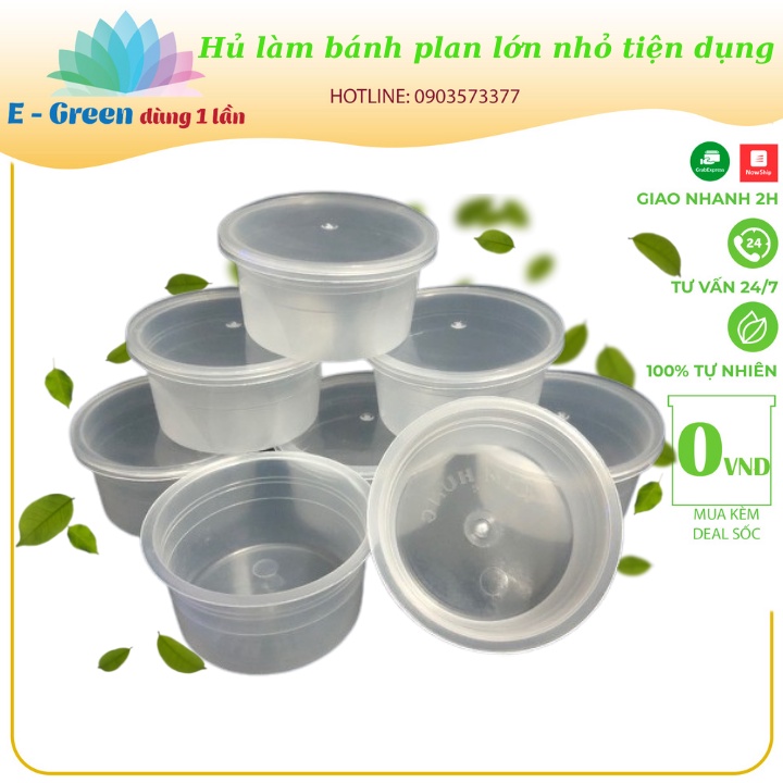 Lốc 50 hũ làm bánh plan , lớn nhỏ , nhí ,dùng 1 lần và có thể tái sử dụng lại dc  .E Green  Dùng 1 Lần