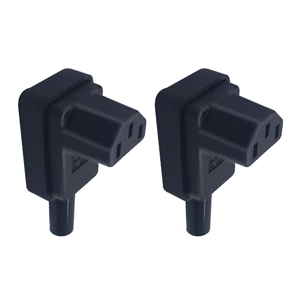 2x Detachable AC Electrical Power Socket Right Angled Plug IEC320 C13 Female