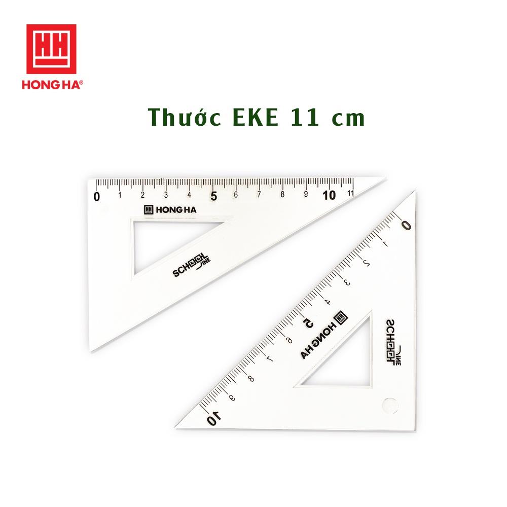 Bộ 4 dụng cụ eke, thước kẻ, đo độ học sinh - Hồng Hà (3476)