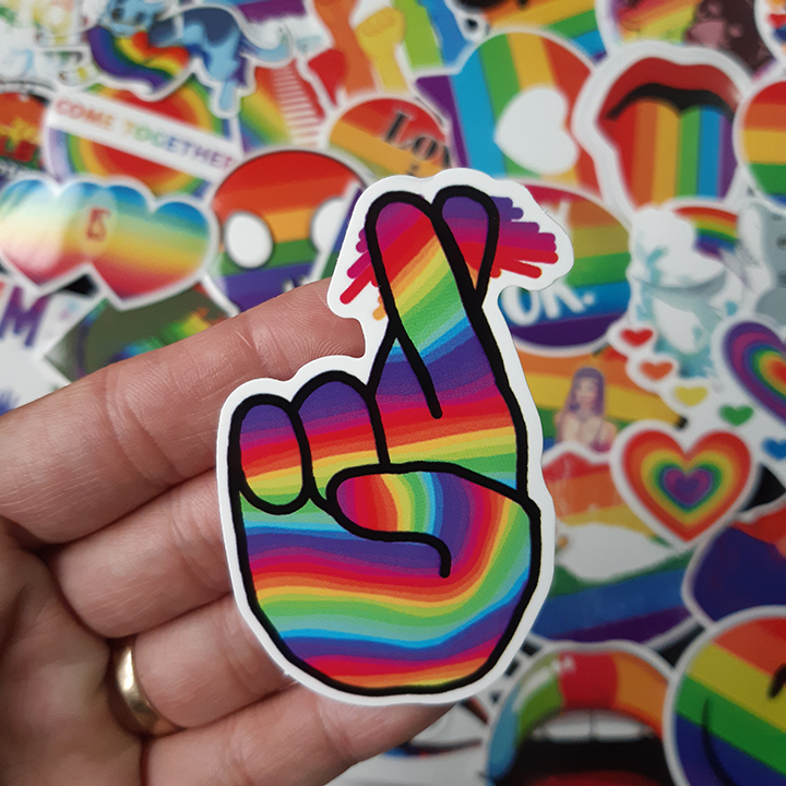 Bộ Sticker dán cao cấp chủ đề CẦU VỒNG LGBT - Dùng dán Xe, dán mũ bảo hiểm, dán Laptop, dán đàn...