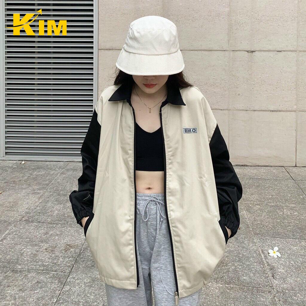 Áo Khoác Bomber dù 2 lớp form rộng Unisex Kim Freesize &lt; 65kg