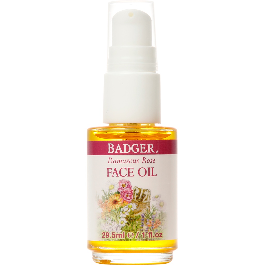 Dầu dưỡng da hoa hồng Badger Rose Face Oil USDA Organic - Dành cho da khô, lão hóa - 29.5mL