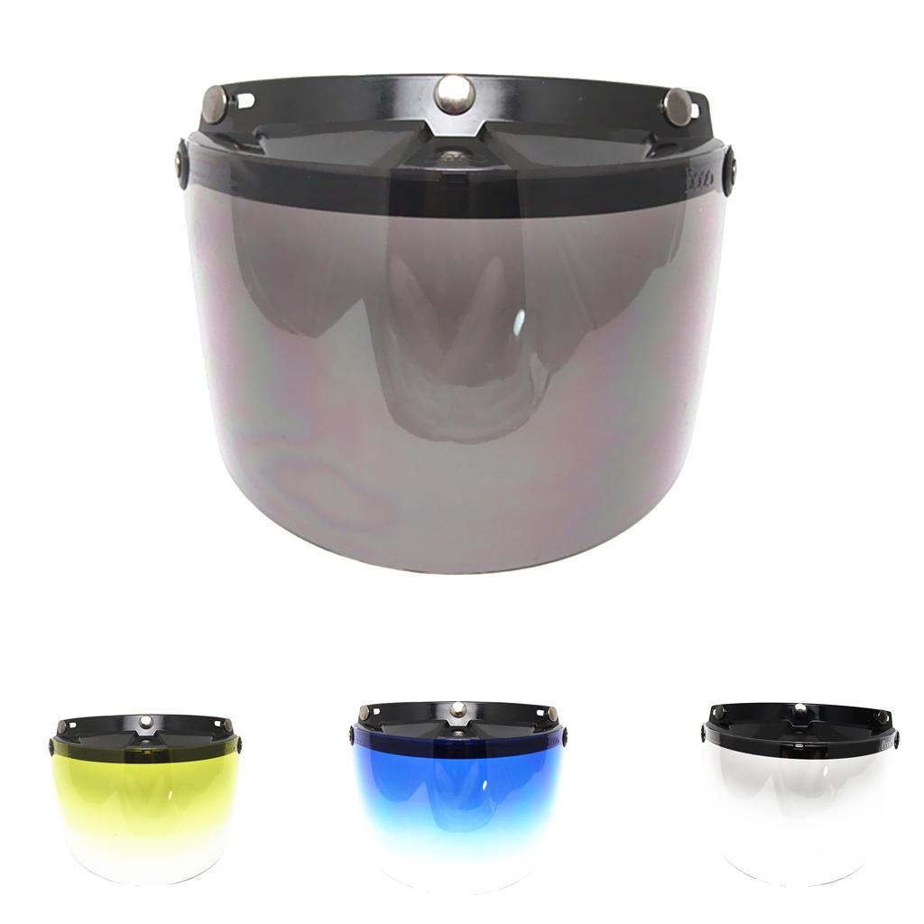 2X Open Face or Half Face Motorcycle Helmets 3-Snap Up Smoke