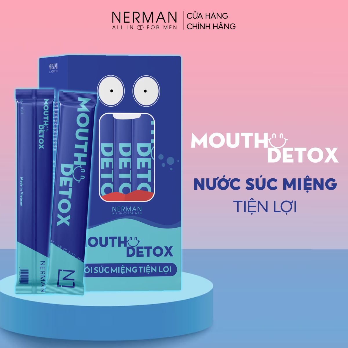 Nước súc miệng dạng gói Mouth Detox Nerman 10ml tiện lợi